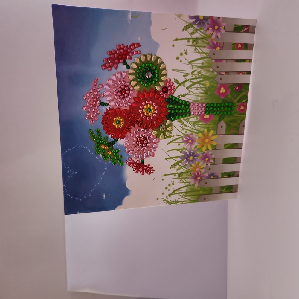 Handmade Flower Bouquet Diamond Painting Greeting Card